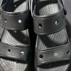 CROCS Black Sandals with Textured Sole